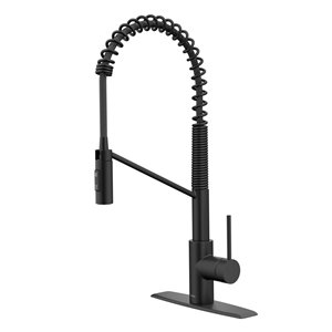 Kraus Oletto Pull-Down Single Handle Kitchen Faucet in Matte Black