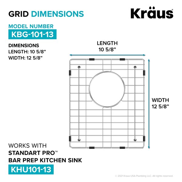 Kraus 12.63-in X 10.63-in Stainless Steel Sink Grid