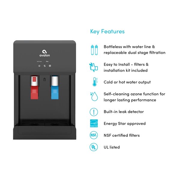 Avalon Bottleless Fountain Cold And Hot, Countertop Bottleless Hot And Cold Water Dispenser