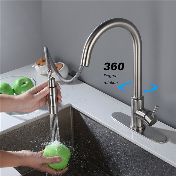 KINWELL Sink Faucet Brushed Finishing 1-handle Single Hole Bathroom ...