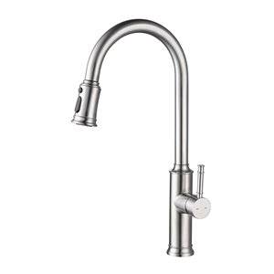 Kinwell Sink Faucet Brushed Nickel 1-handle Wall-mount Bathroom Sink Faucet