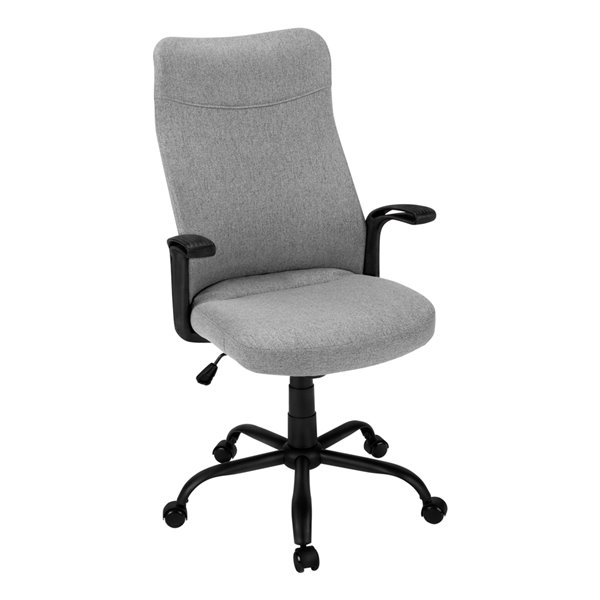 Fauteuil directionnel contemporain à hauteur ajustable, noir et gris foncé, de Monarch Specialties