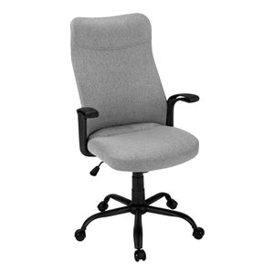 Fauteuil directionnel contemporain à hauteur ajustable, noir et gris foncé, de Monarch Specialties