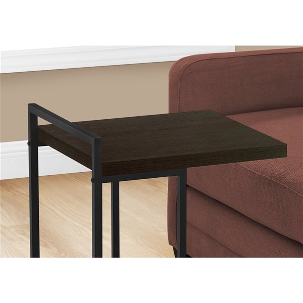 Table d'appoint rectangulaire en composite brun espresso par Monarch Specialties