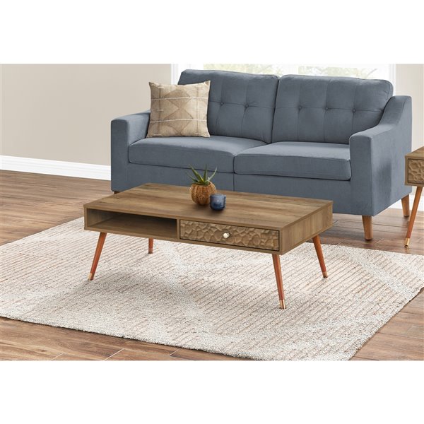 Monarch Specialties Walnut Wood-Look Composite Coffee Table