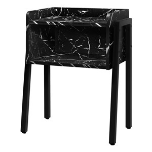 Monarch Specialties Black Composite Rectangular Side Table