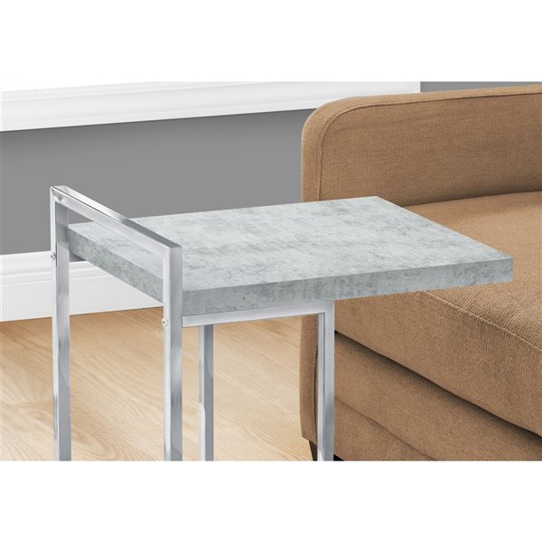 Table d'appoint rectangulaire en composite gris clair par Monarch Specialties