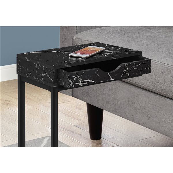 Monarch Specialties Eclectic Black Composite Rectangular C Table