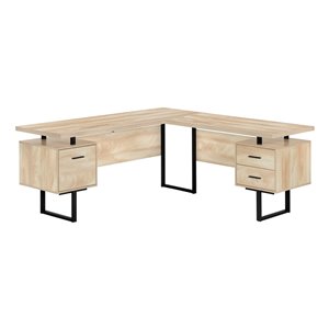 Monarch Specialties 47.25-in Natural Modern/Contemporary L-Shaped Desk