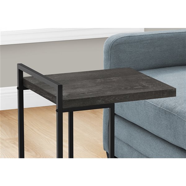 Table de chevet rectangulaire en composite noir par Monarch Specialties