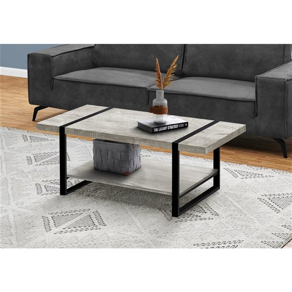 Monarch Specialties Grey Composite Coffee Table