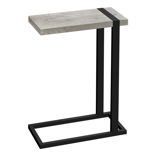 Table rectangulaire en forme de C composite par Monarch Specialties, composite gris