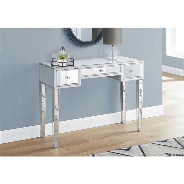 Silver Glam Console Table, 42 Console Table With Drawers