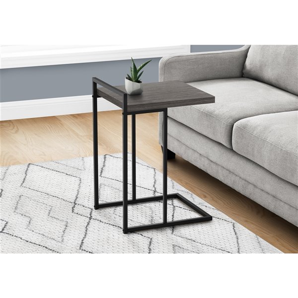 Monarch Specialties Grey Composite Rectangular End Table