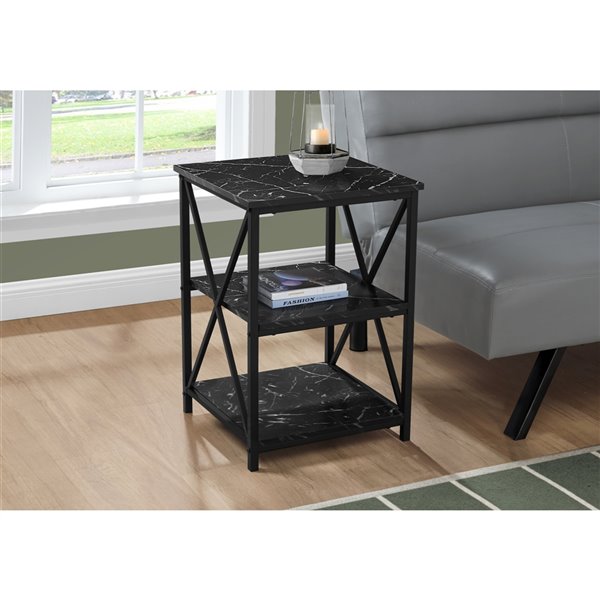 Monarch Specialties Black Composite Square End Table