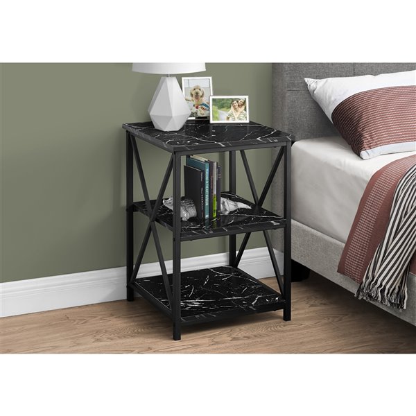 Monarch Specialties Black Composite Square End Table