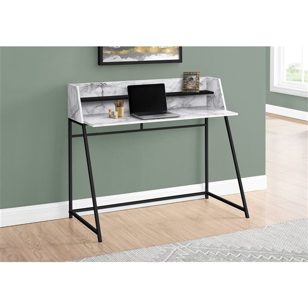 Monarch Specialties 46-in White and Black Modern/Contemporary Computer Desk