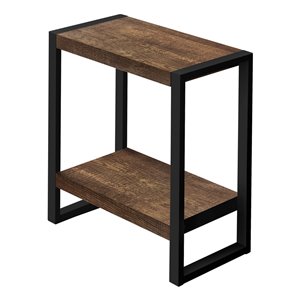 Monarch Specialties Brown Composite Rectangular Accent Side Table