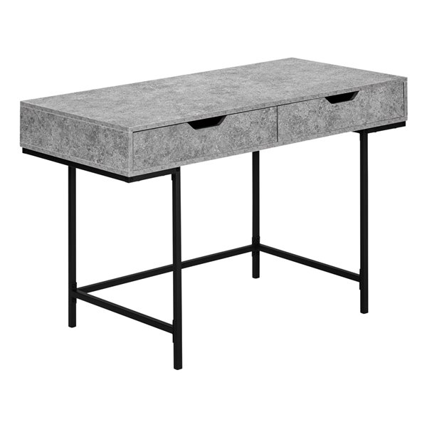 Monarch Specialties 47.25-in Grey Faux Stone Modern/Contemporary Computer Desk