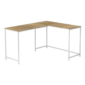 Bureau d'angle moderne/contemporain naturel par Monarch Specialties de 39,25 po