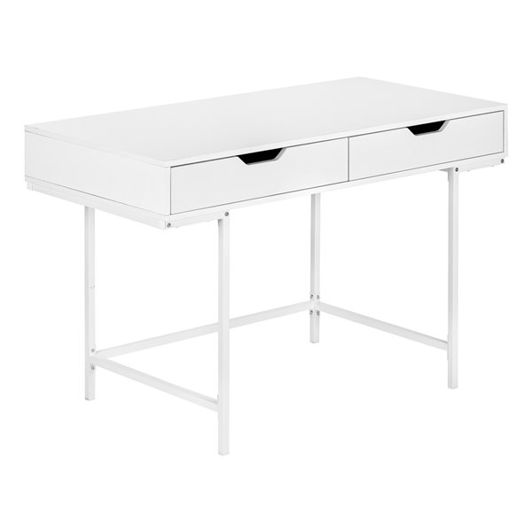 Monarch Specialties 47.25-in White Modern/Contemporary Computer Desk