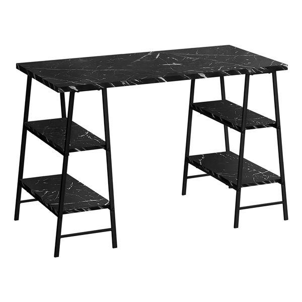 Bureau d'ordinateur moderne noir Monarch Specialties de 47,25 po