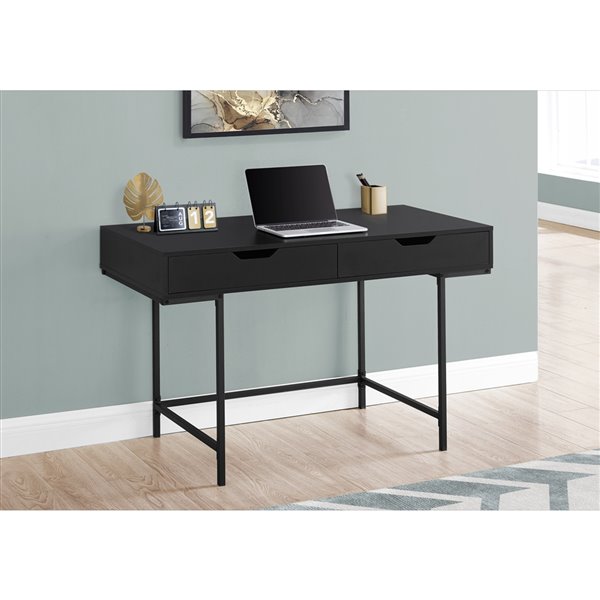 Monarch Specialties 47.25-in Black Modern/Contemporary Computer Desk