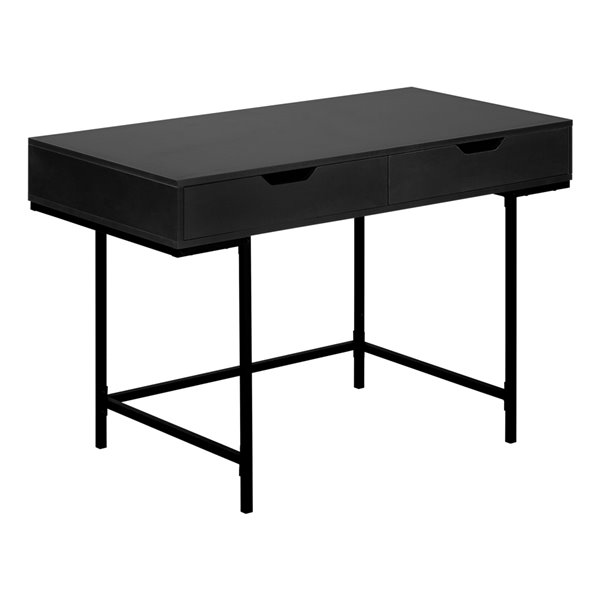 Bureau d'ordinateur moderne/contemporain Monarch Specialties de 47,25 po, noir