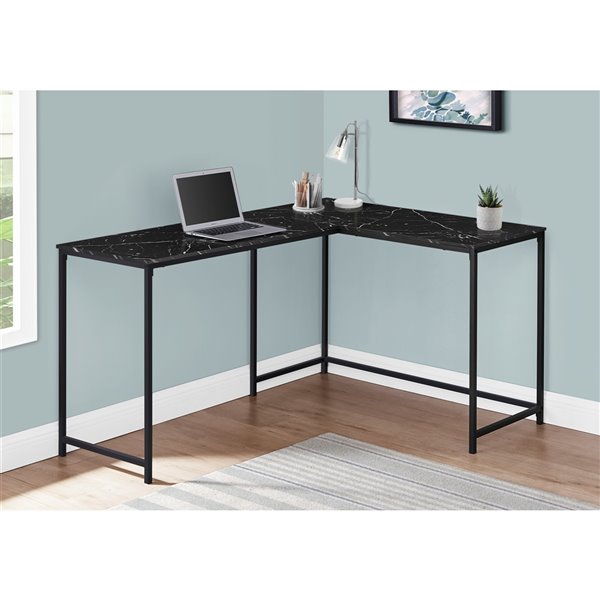 Monarch Specialties 39.25-in Black Modern/Contemporary Corner Desk