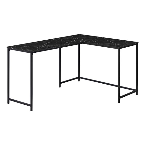 Bureau d'angle moderne/contemporain noir par Monarch Specialties de 39,25 po