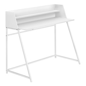 Bureau d'ordinateur moderne/contemporain Monarch Specialties de 46 po, blanc