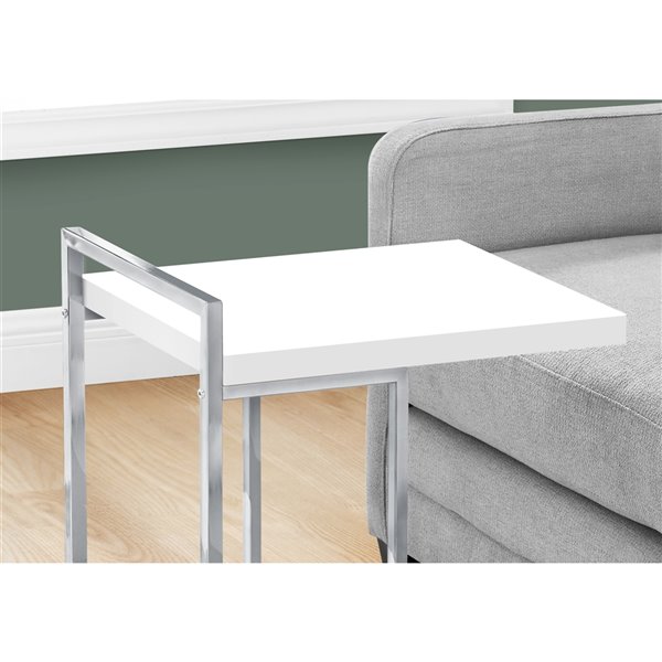 Monarch Specialties White Composite Rectangular End Table