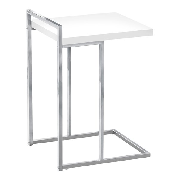 Monarch Specialties White Composite Rectangular End Table