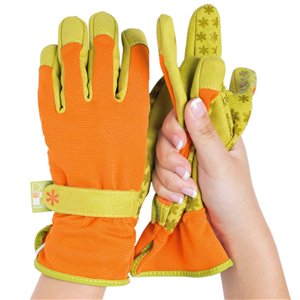 Dig It Handwear Women's Small/Medium Orange Poly/Cotton Garden Gloves