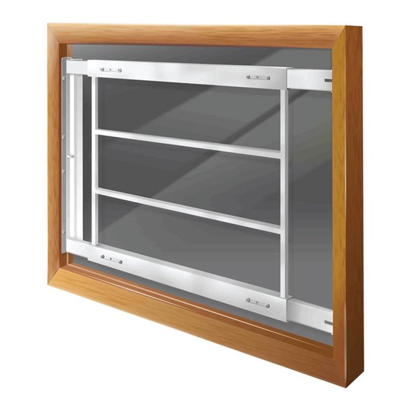 Mr. Goodbar Series D 21-in x 21-in Adjustable White Swing-Away Window Security Bar