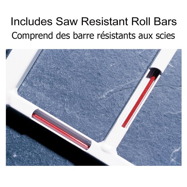 Barre de sécurité blanche pour fenêtre Série F de 42 po x 41 po ajustable et amovible par Mr. Goodbar