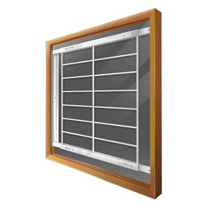 Mr. Goodbar Series F 42-in x 41-in Adjustable White Swing-Away Window Security Bar