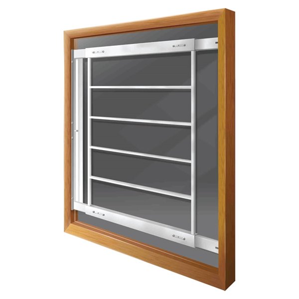 Mr. Goodbar Series E 29-in x 31-in Adjustable White Swing-Away Window Security Bar