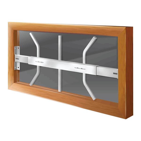 Mr. Goodbar Series B 21-in x 12-in Adjustable White Fixed Window Security Bar