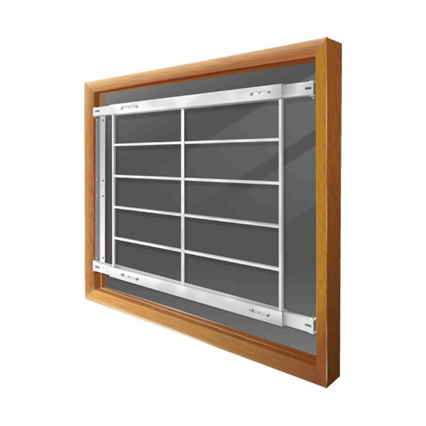 Mr. Goodbar Series E 52-in x 31-in Adjustable White Fixed Window Security Bar
