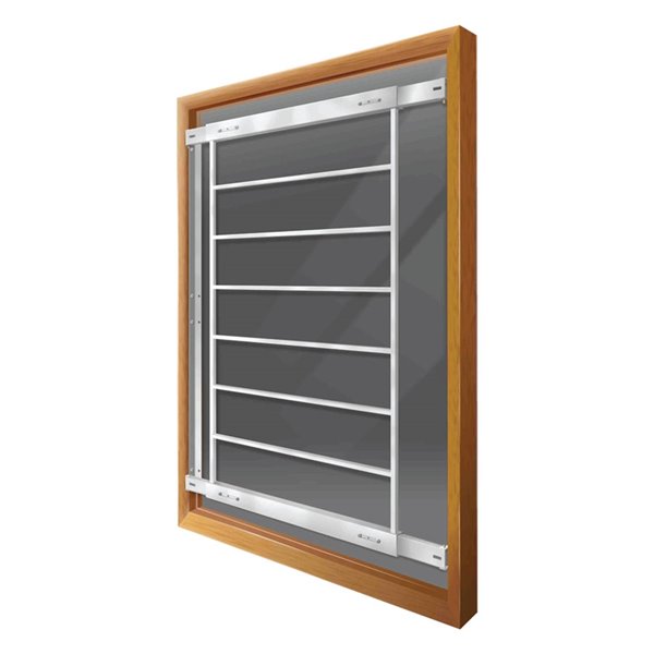 Mr. Goodbar Series F 29-in x 41-in Adjustable White Fixed Window Security Bar