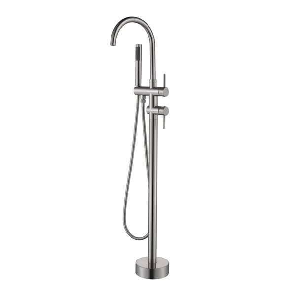 TRUSTMADE Brushed Nickel 1-handle Commercial/residential Freestanding Bathtub Faucet Hand Shower Included