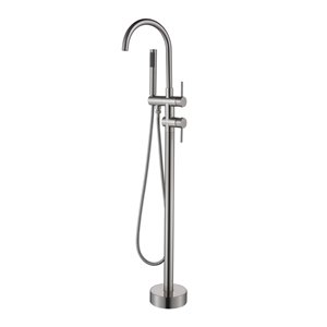 TRUSTMADE Brushed Nickel 1-handle Commercial/residential Freestanding Bathtub Faucet Hand Shower Included