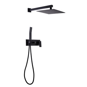 TRUSTMADE Matte Black 2-spray Built-in Shower System