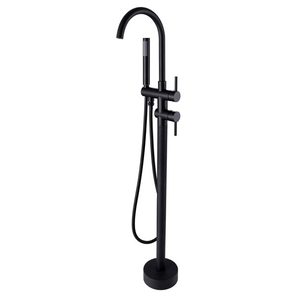 TRUSTMADE Matte Black 1-handle Commercial/residential Freestanding Bathtub Faucet - Hand Shower Included