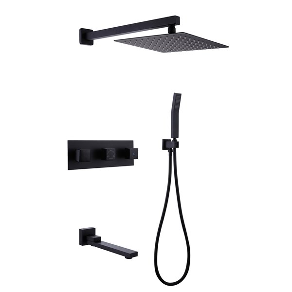 TRUSTMADE Matte Black 3spray Builtin Shower System TMSF10LYJ3W01MB