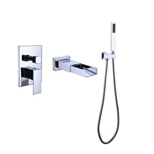 TRUSTMADE Polished Chrome 1-handle Commercial/residential Wall Mount Bathtub Faucet - Hand Shower Included