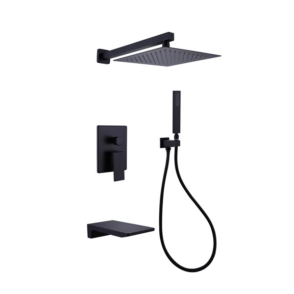 TRUSTMADE 3-spray Built-in Shower System - Matte Black