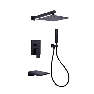 TRUSTMADE 3-spray Built-in Shower System - Matte Black