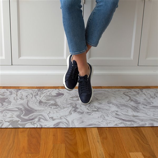 Floorpops Aegean Grey Rectangular Indoor Anti-Fatigue Long Mat